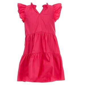 Girls Size Large A Loves A Hot Pink Berry Ruffle Cap Sleeve A-Line Tiered Dress